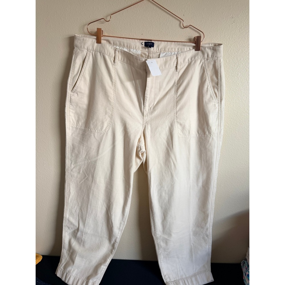 J.Crew Cropped‎ Pants Cream Utility Style Size 20 BJ493